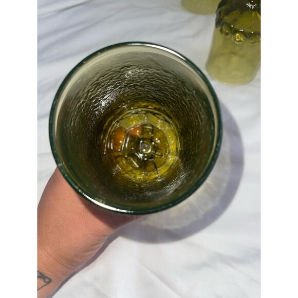 Vintage Wine Goblets Tiffin Franciscan Madeira Glasses Avocado Olive Green Heavy - Picture 8 of 8